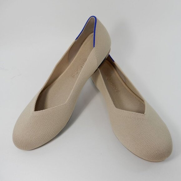 Rothy's The Flat Round Toe Knit Ballet Flats Shoes Size 9.5 Ecru Beige NEW - Picture 13 of 13